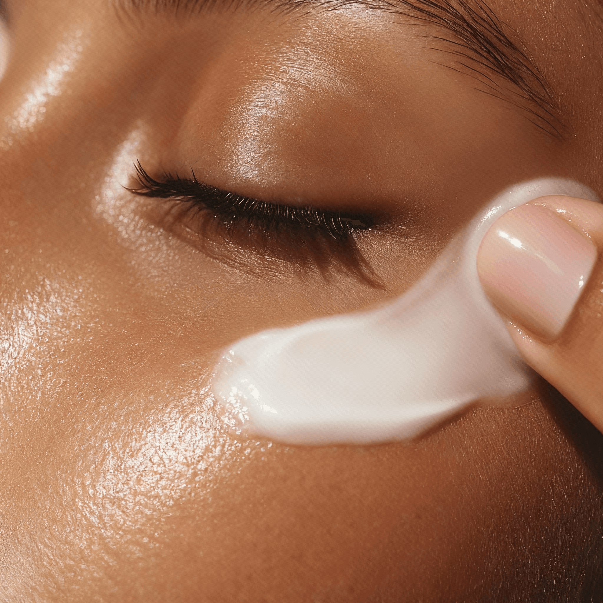 Moistureiser being applied around the eye area