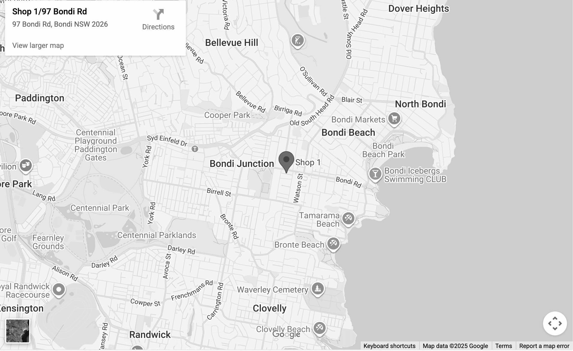 Static image of the clinic location map.